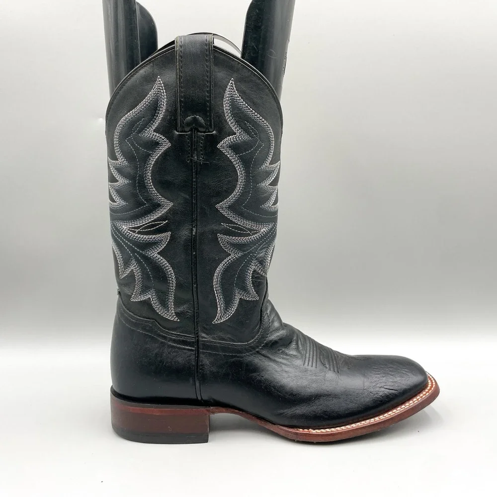 Shyanne Womens 8.5B Black Leather Square Toe Western Cowboy Ranch Rodeo Country